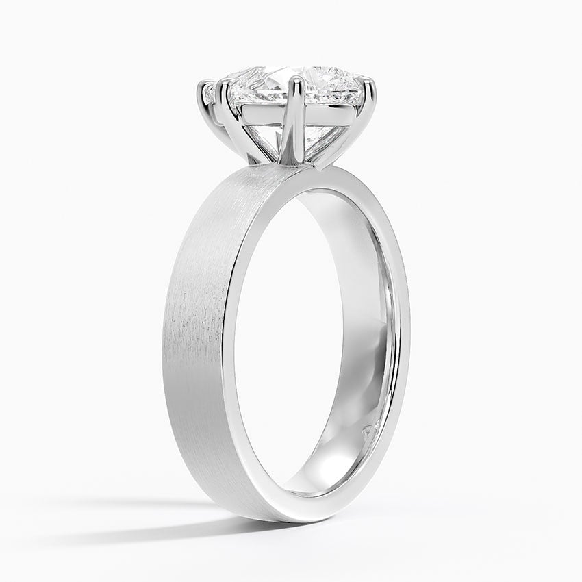 Platinum Peyton 4mm Satin Finish Solitaire Ring