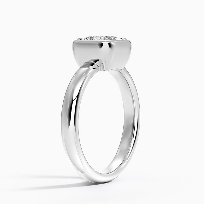 18K White Gold Andrea Bezel Prong Ring