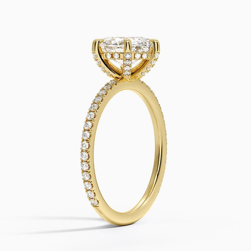 18K Yellow Gold Viviana Three-Quarter Coverage Six-Prong Diamond Ring (1/3 ct. tw.)