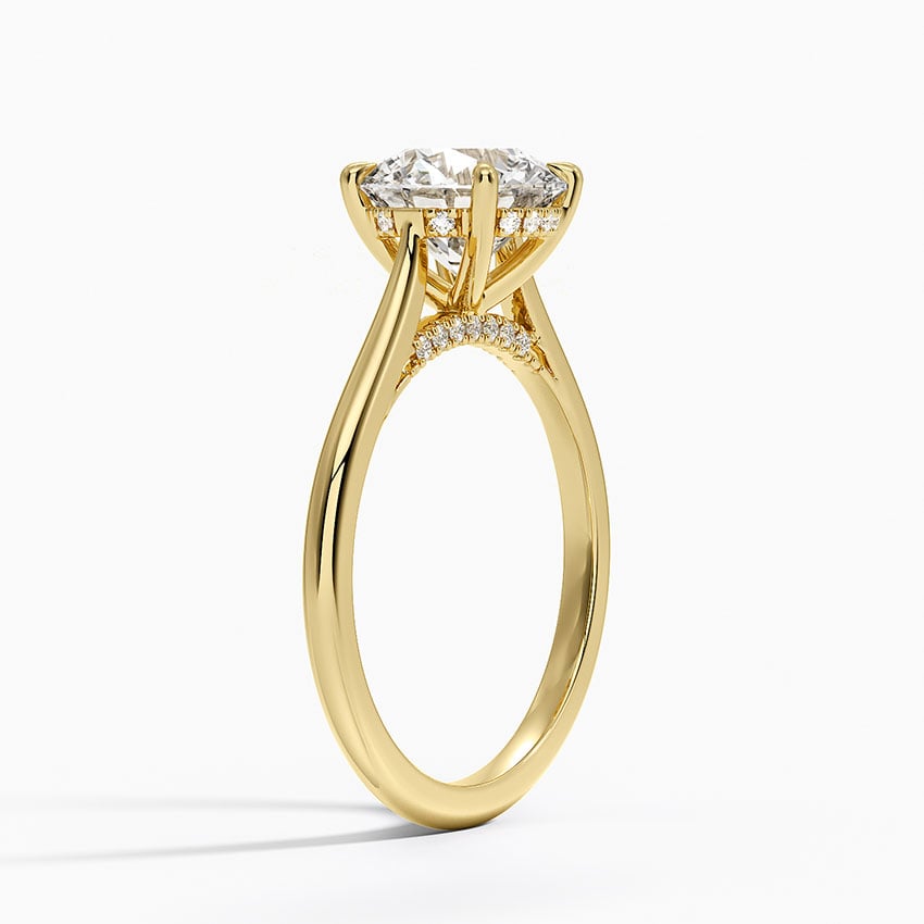 Diamond Bridge Solitaire Engagement Ring