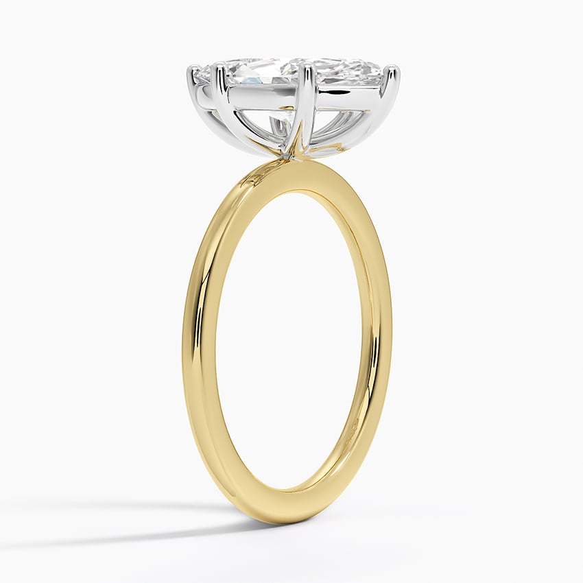 Mixed Metal Flush Fit Solitaire Ring