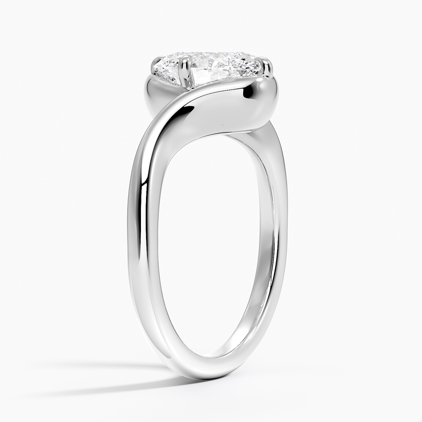 14K White Gold Bezel Atelier Solitaire Diamond Ring