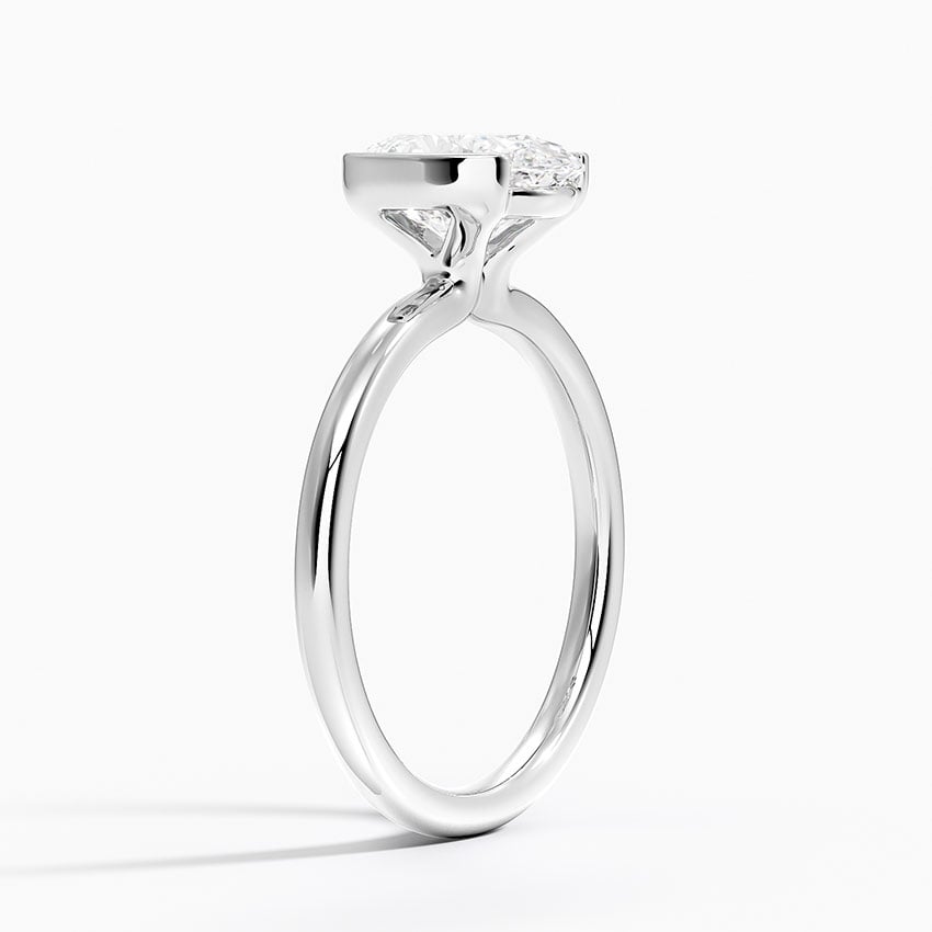 18K White Gold Annika Half Bezel Solitaire Ring