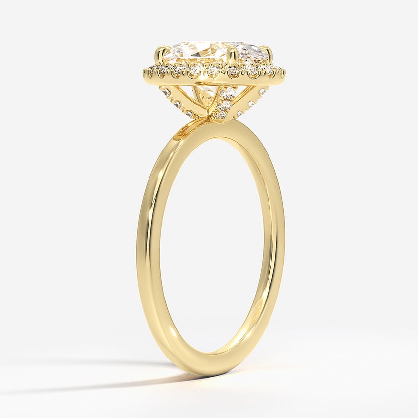 18K Yellow Gold Vienna Halo Diamond Ring