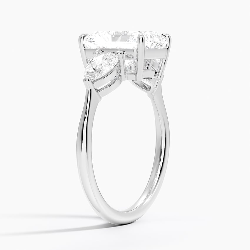 18K White Gold Luxe Opera Three Stone Diamond Ring