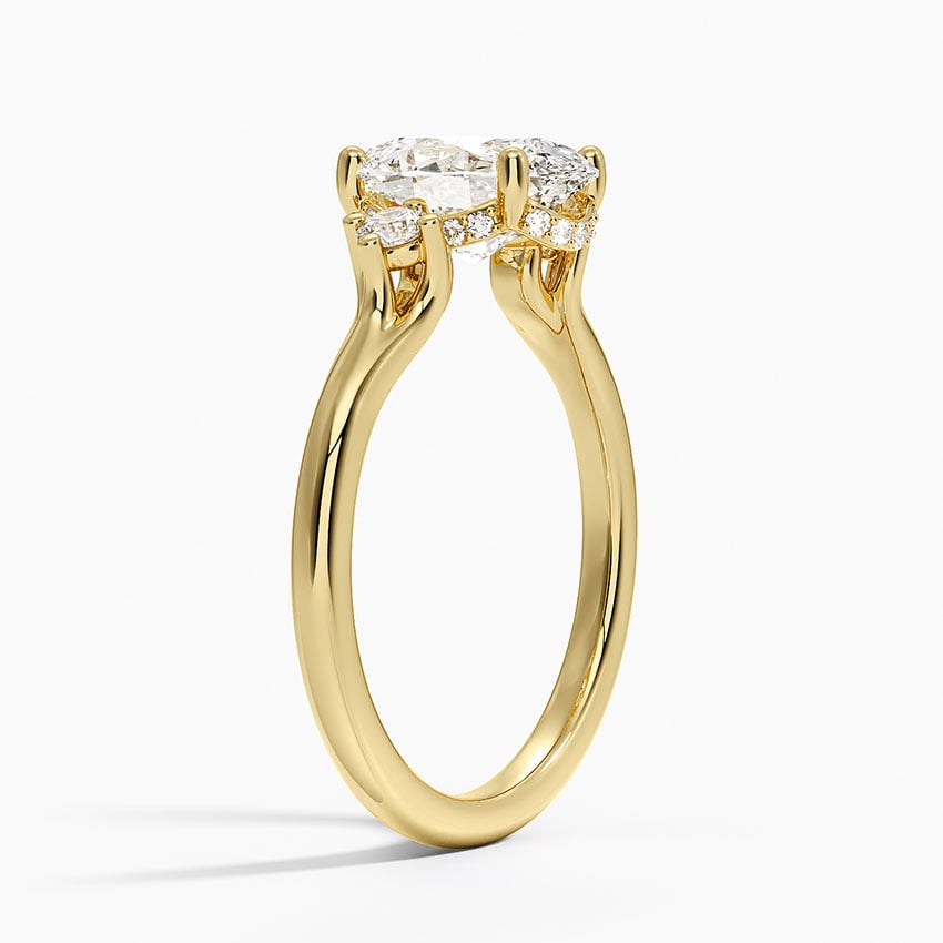 Floating Stone Diamond Engagement Ring