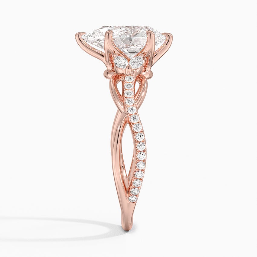 14K Rose Gold Garland Diamond Ring