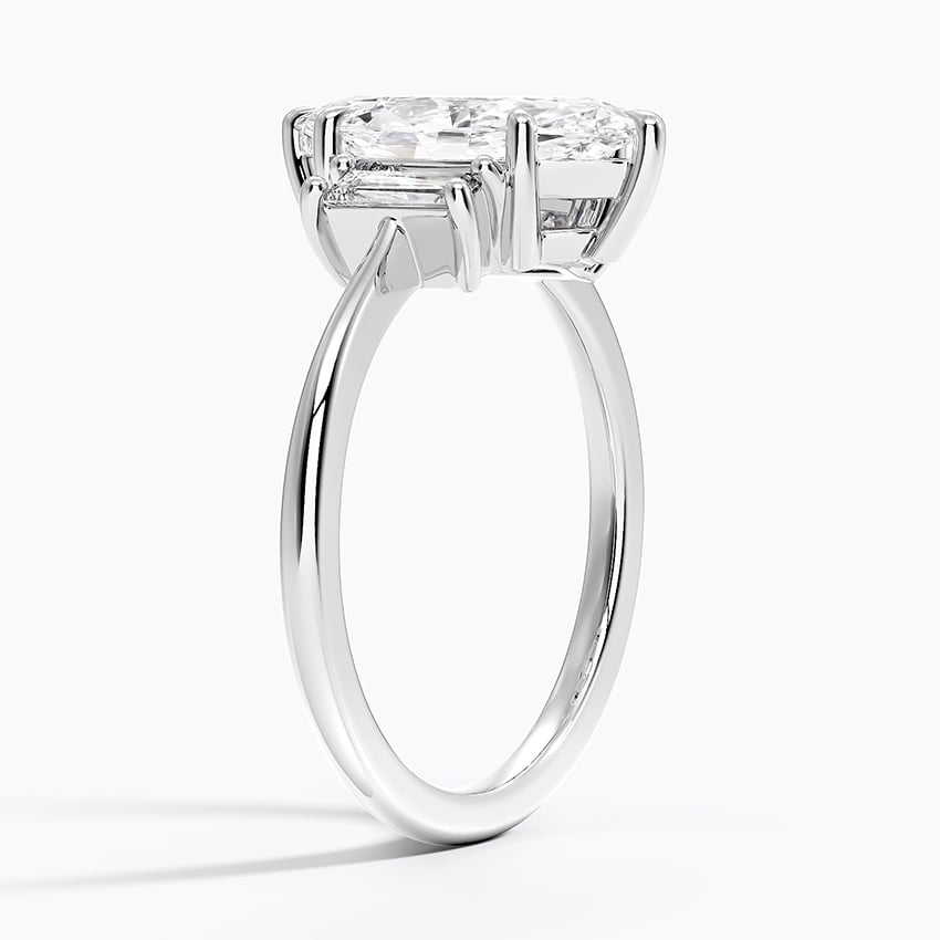 Horizontal Baguette Diamond Engagement Ring