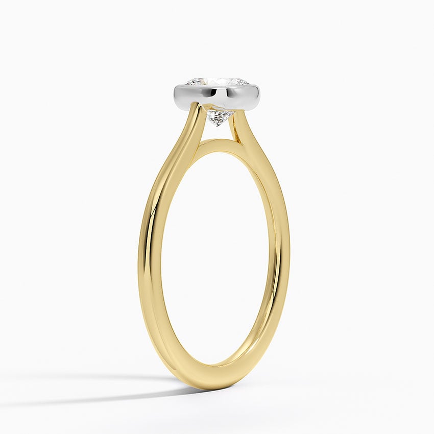 Mixed Metal Petite Luna Bezel Ring