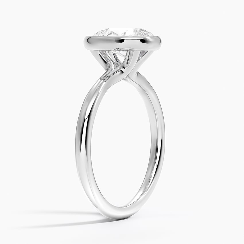 Freesia Bezel Solitaire Ring in 18K White Gold