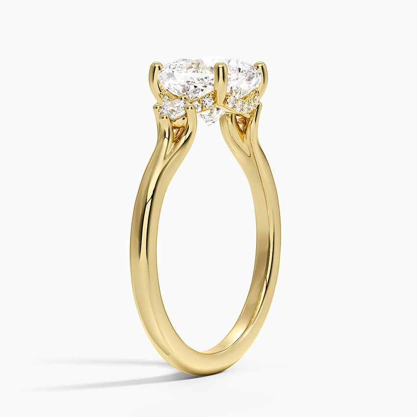 Floating Stone Diamond Engagement Ring