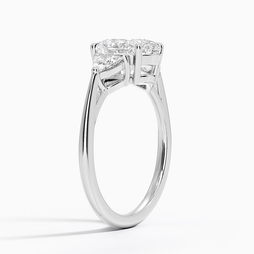 Luxe Trillion Cut Three Stone Diamond Ring in Platinum