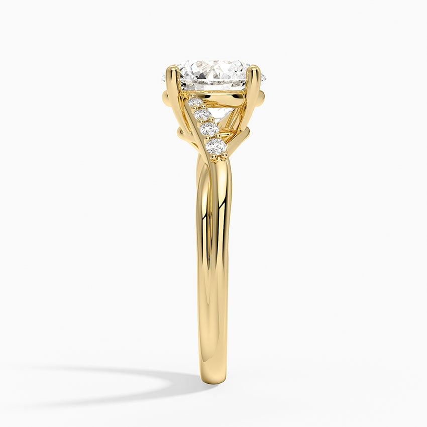 18K Yellow Gold Chamise Diamond Ring (1/15 ct. tw.), large side view