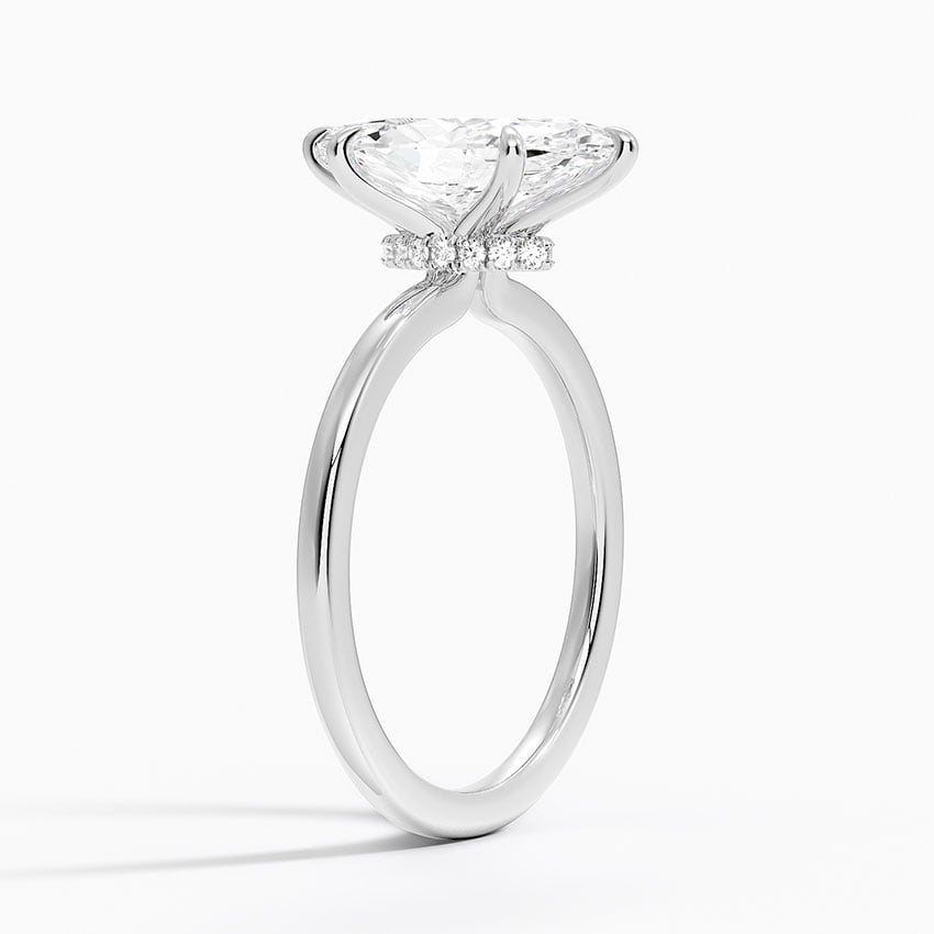 18K White Gold Secret Halo 1.5mm Diamond Ring