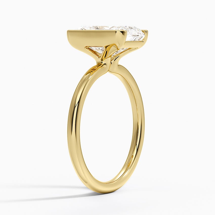 18K Yellow Gold Annika Half Bezel Solitaire Ring