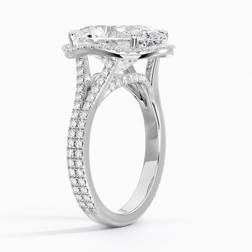18K White Gold Fortuna Halo Diamond Ring (1/2 ct. tw.)