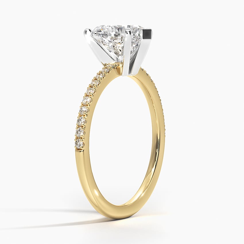 18K Yellow Gold Ballad Half Coverage Diamond Ring (1/8 ct. tw.)
