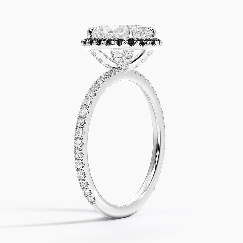 Waverly Halo Diamond Ring with Black Diamond Accents - Brilliant Earth