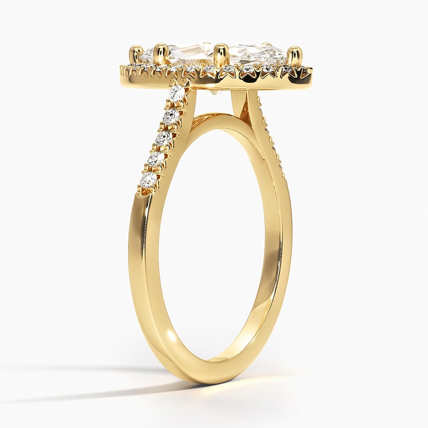 18K Yellow Gold Odessa Halo Diamond Ring (1/5 ct. tw.)