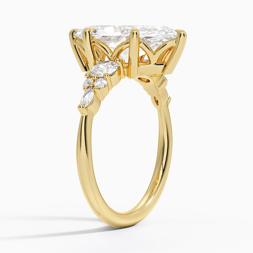 18K Yellow Gold Nadia Three Stone Engagement Ring