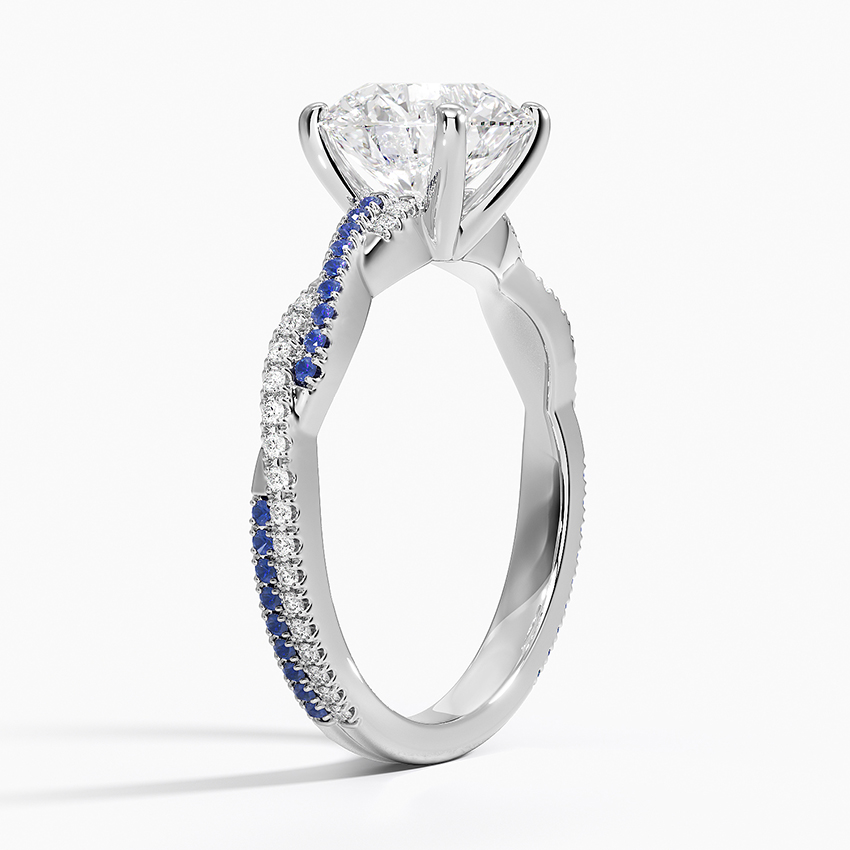 Petite Luxe Twisted Vine Sapphire and Diamond Ring (1/8 ct. tw.) in Platinum