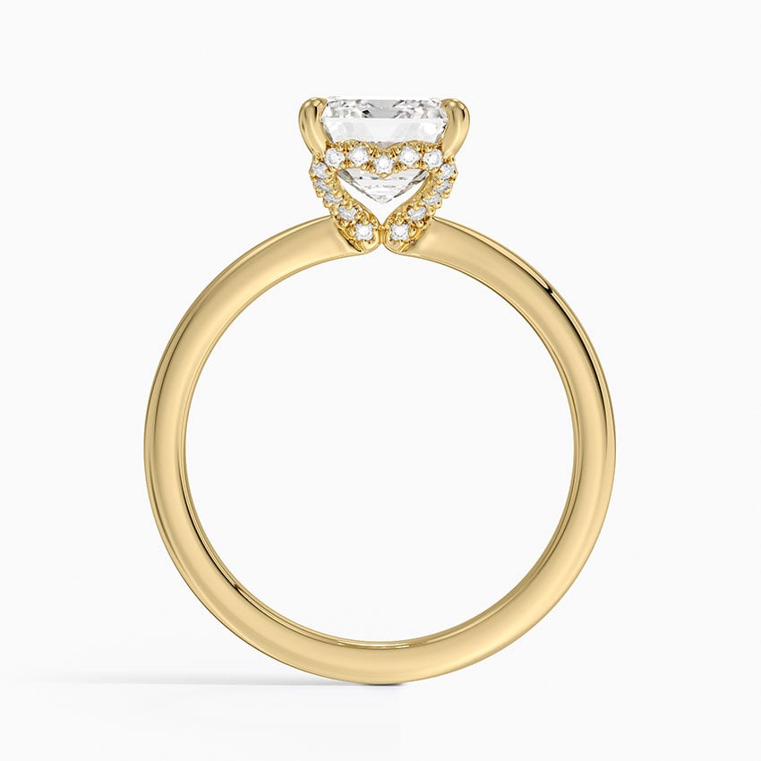 18K Yellow Gold Hidden Heart Diamond Ring