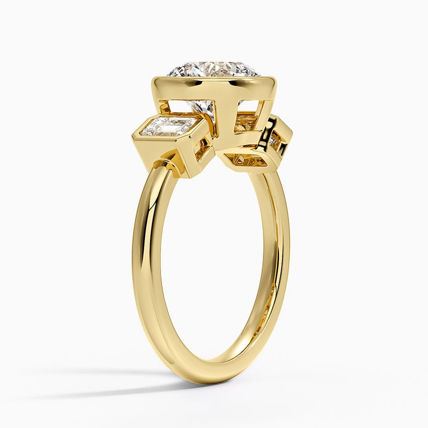 Rhiannon Bezel Three Stone Diamond Ring
