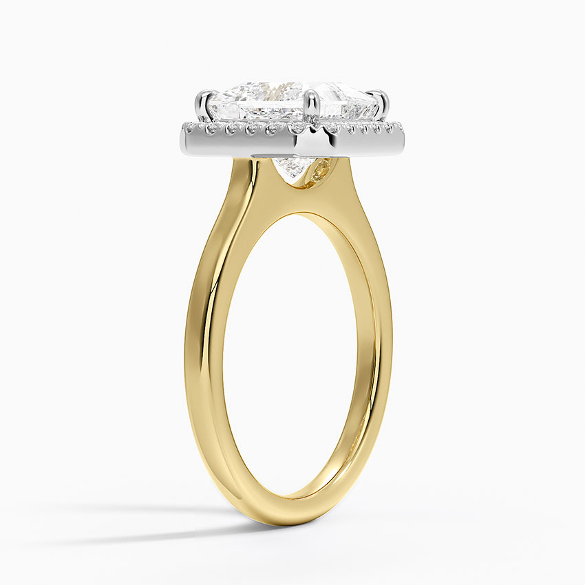 Julia Mixed Metal Halo Diamond Ring