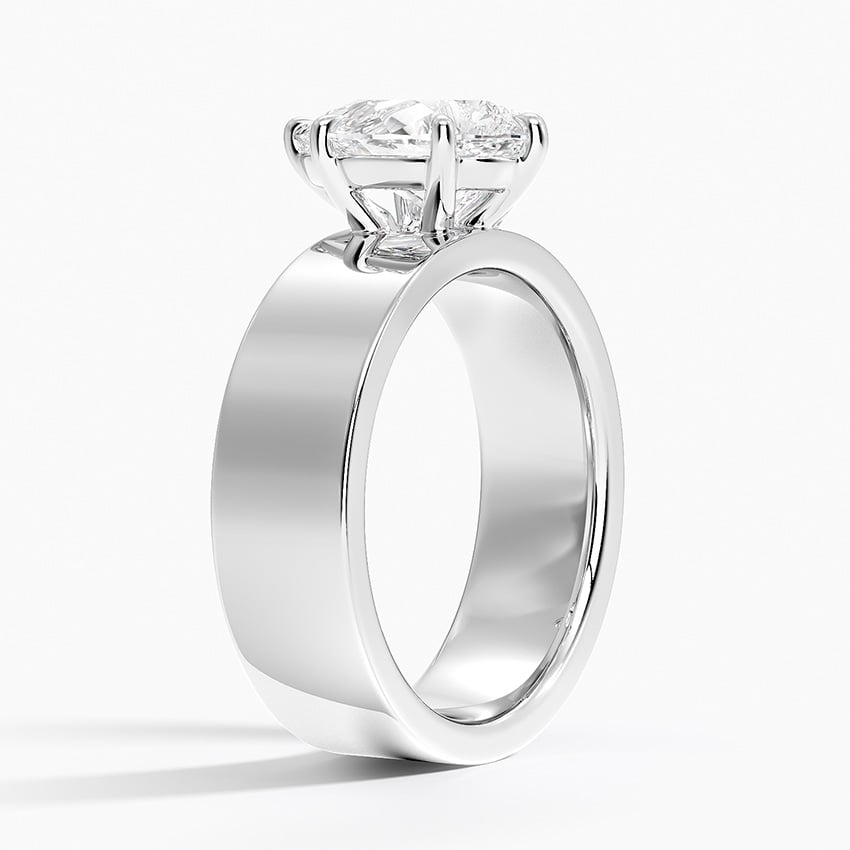 Thick Solitaire Engagement Ring