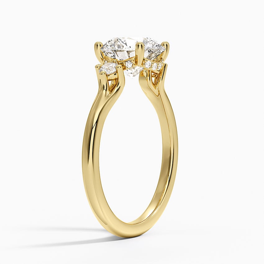 Floating Stone Diamond Engagement Ring
