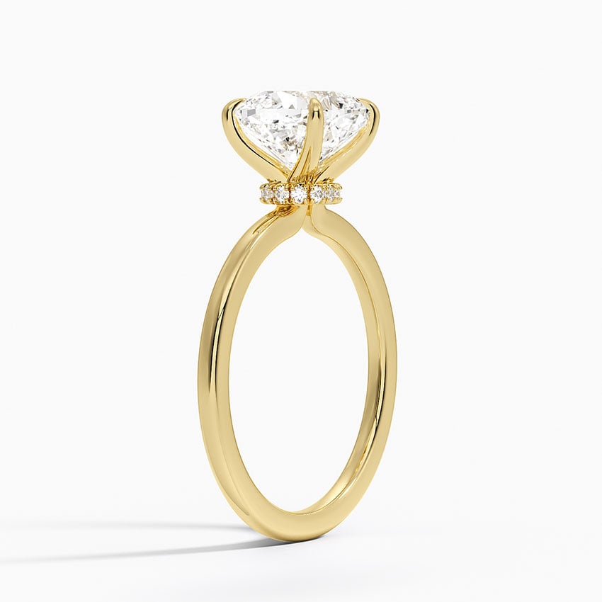 Pavé Wrap Hidden Halo Diamond Engagement Ring - Secret Halo
