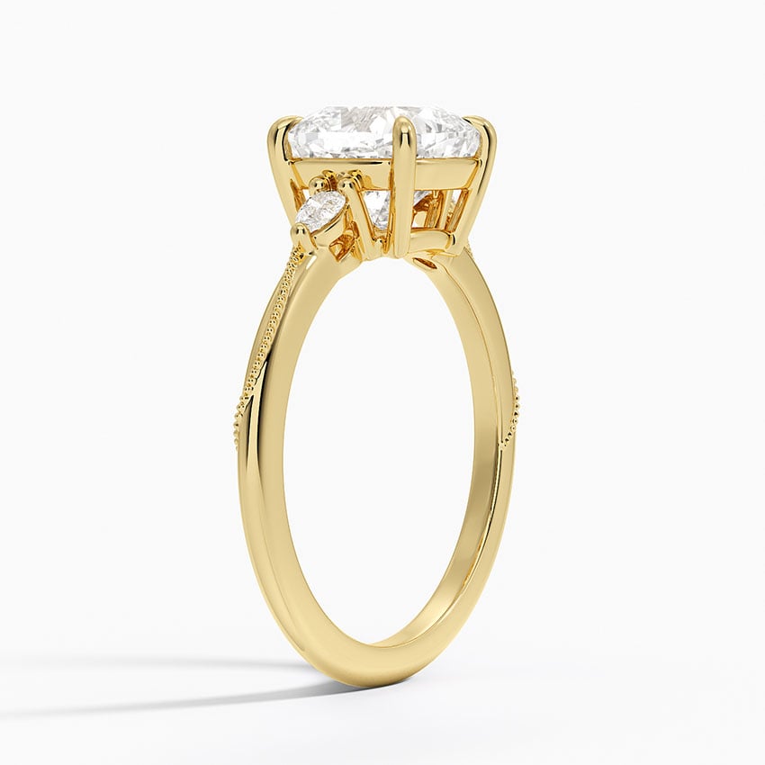Camellia Three Stone Pear Diamond Ring