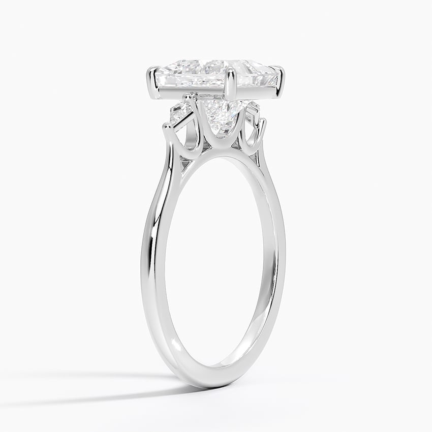 18K White Gold Petite Cometa Perfect Fit Three Stone Diamond Ring