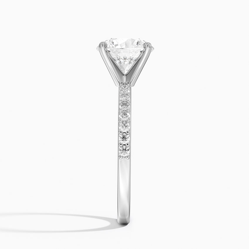 18K White Gold Petite Shared Prong Diamond Ring (1/4 ct. tw.)