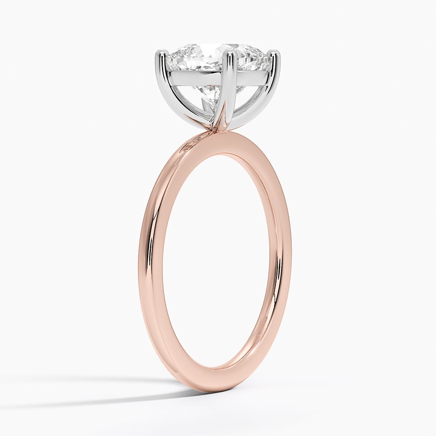 14K Rose Gold Mixed Metal Perfect Fit Solitaire Ring