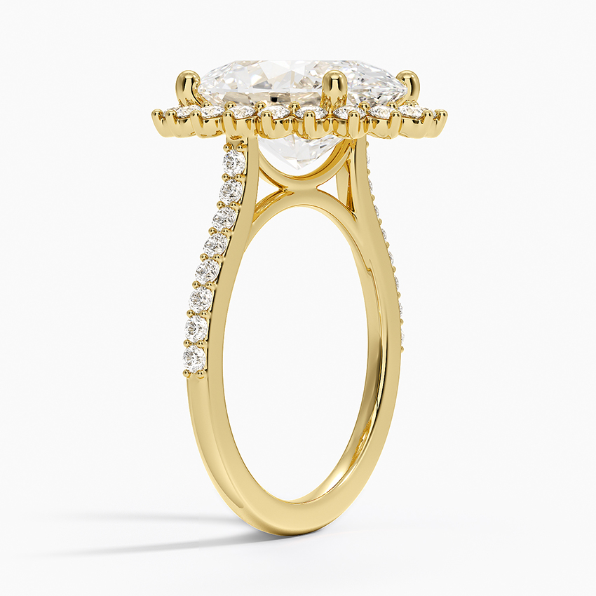 18K Yellow Gold Luxe Sunburst Halo Diamond Ring (1/2 ct. tw.)