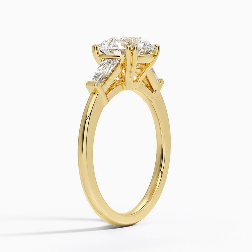 18K Yellow Gold Symphony Double Prong Three Stone Diamond Ring (1/2 ct. tw.)