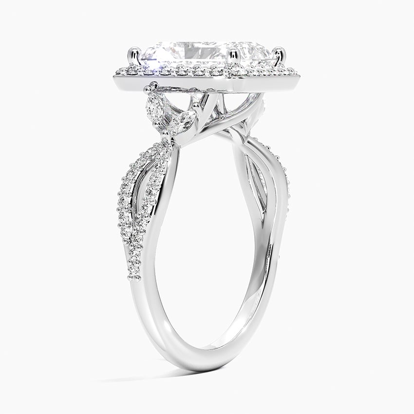 Luxe Floral Halo Engagement Ring