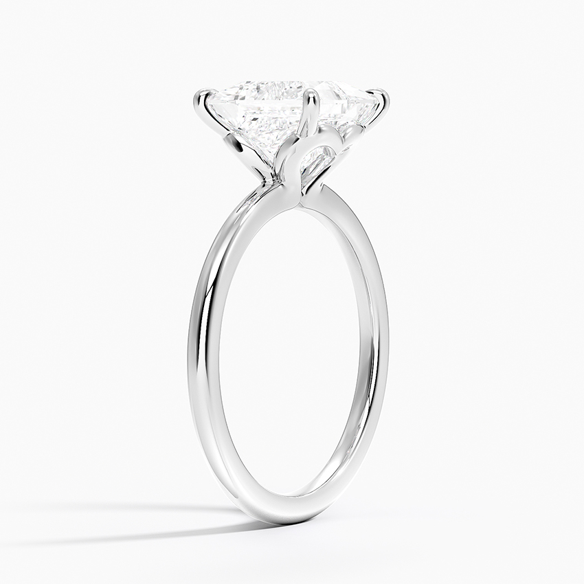 18K White Gold Hidden Heart Solitaire Ring
