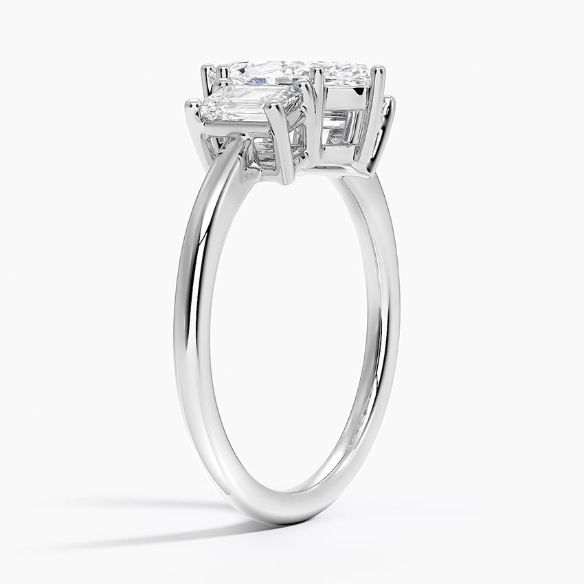 18K White Gold Luxe Rhiannon Three Stone Diamond Ring (3/4 ct. tw.)
