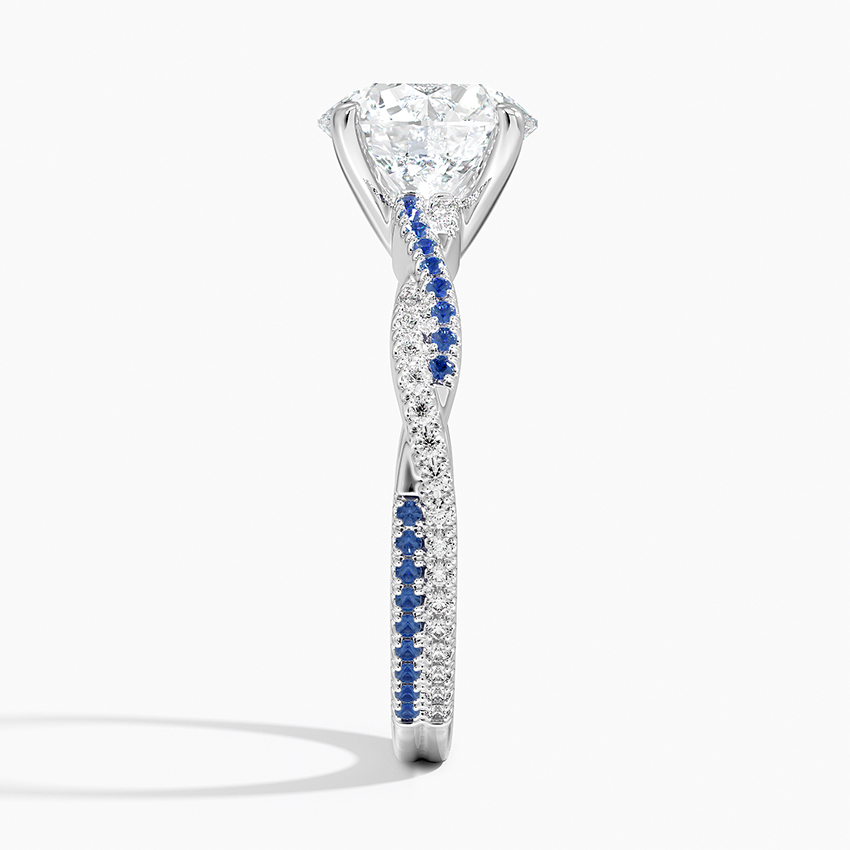 Petite Luxe Twisted Vine Sapphire and Diamond Ring (1/8 ct. tw.) in Platinum