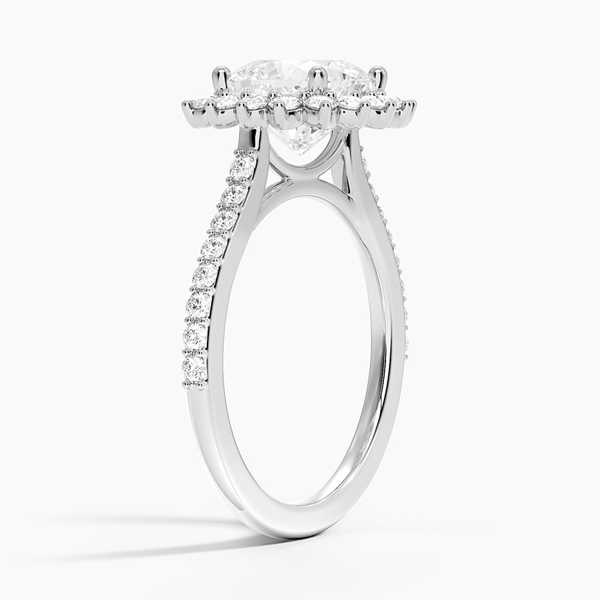 18K White Gold Luxe Sunburst Halo Diamond Ring (1/2 ct. tw.)