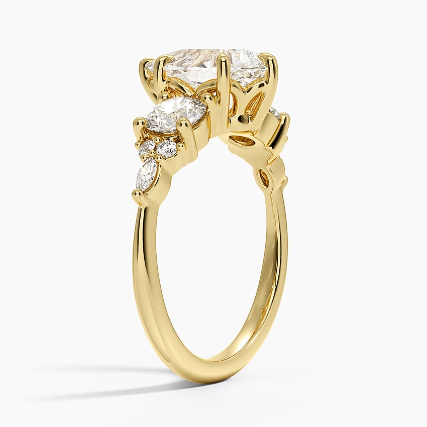 18K Yellow Gold Luxe Nadia Three Stone Diamond Ring