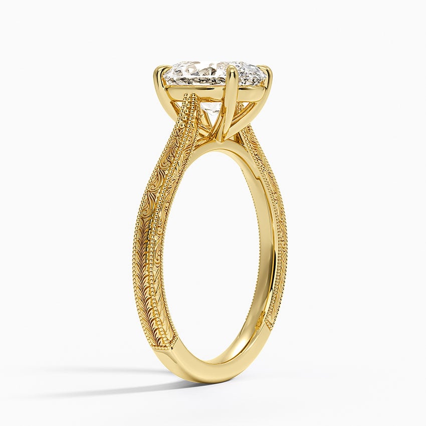 Engraved Engagement Ring - Elsie