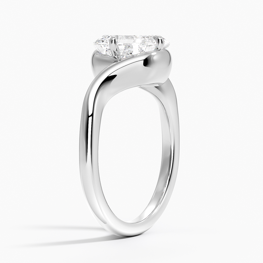 18K White Gold Bezel Atelier Solitaire Diamond Ring