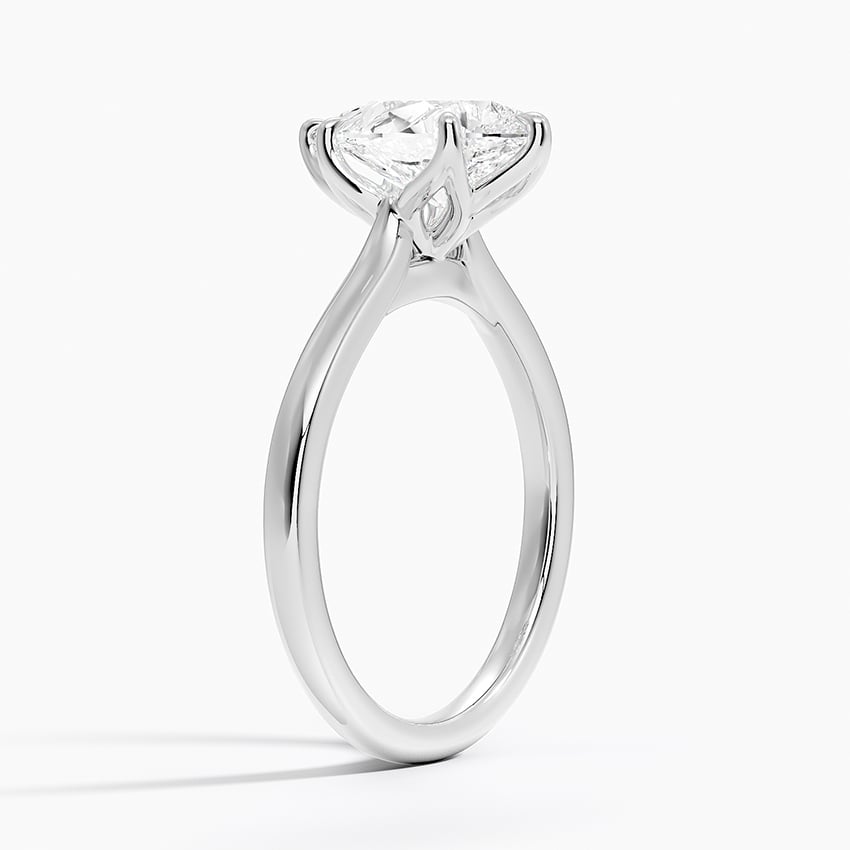 18K White Gold Elodie Cathedral Solitaire Ring