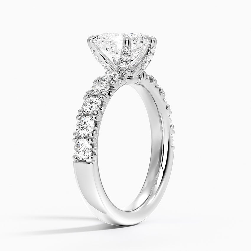Luxe French Pave Diamond Engagement Ring