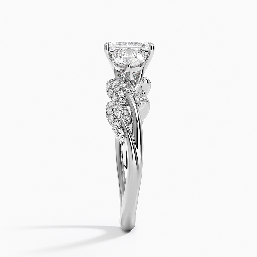 Platinum Canopy Three Stone Diamond Ring, large side view