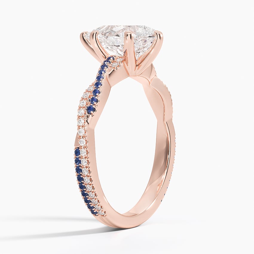14K Rose Gold Petite Luxe Twisted Vine Sapphire and Diamond Ring (1/8 ct. tw.)