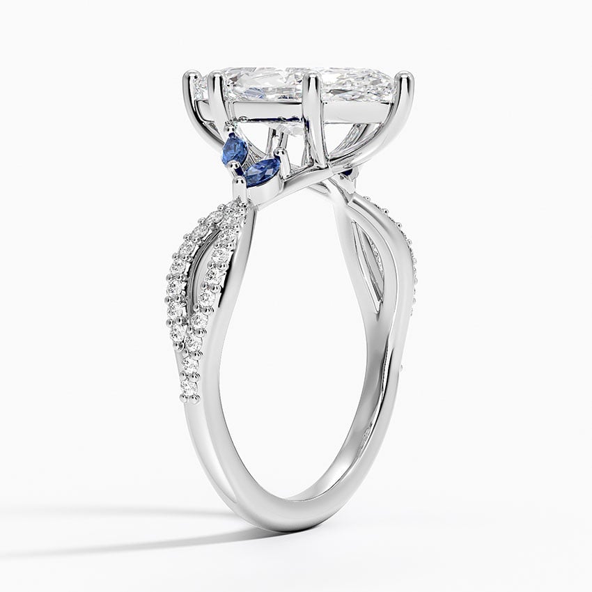 Diamond and Sapphire Engagement Ring